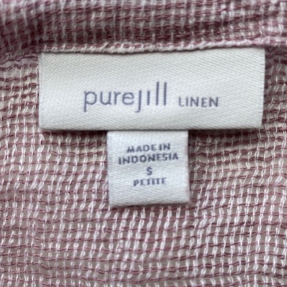 J. Jill Women's PureJill 100% Linen 3/4 Sleeve Boho Sheer Top Size Small - Picture 4 of 13